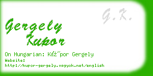 gergely kupor business card